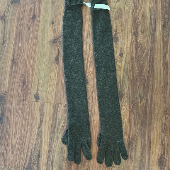 Michael Kors olive brown long cashmere gloves winter - Picture 1 of 4